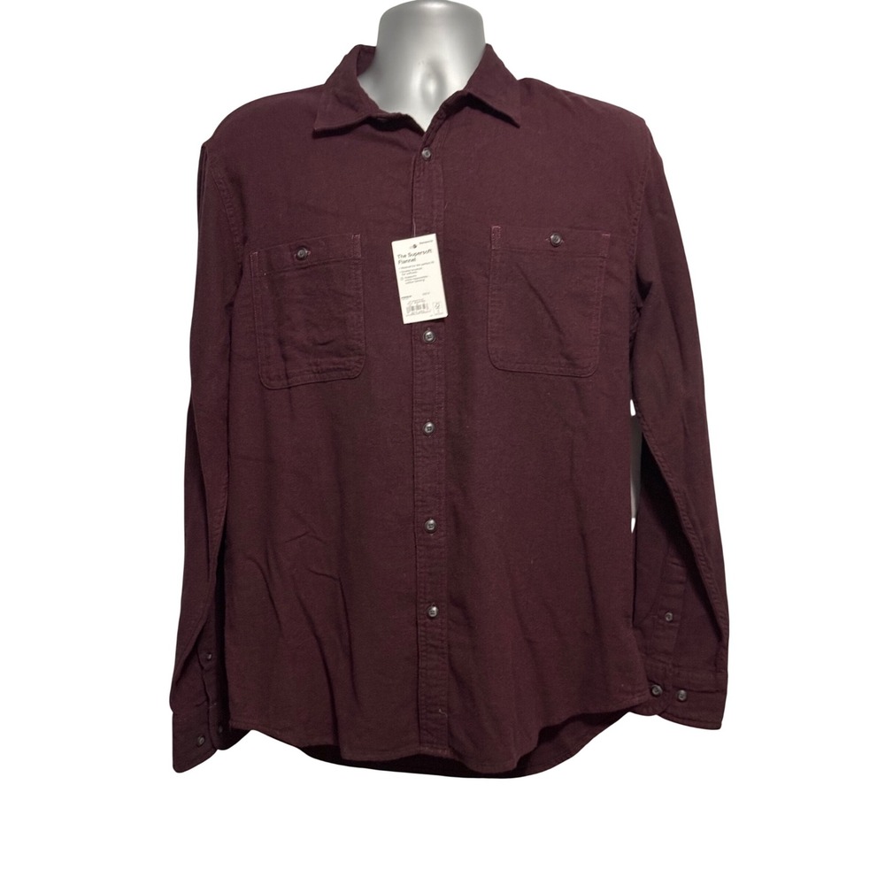 Sonoma Goods For Life Mens Supersoft Flannel Shirt Mason Plum MS43W120RS‎ Size M